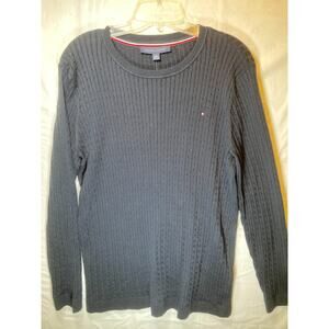 Tommy Hilfiger Women's Long Sleeve Knit Sweater, Navy XL